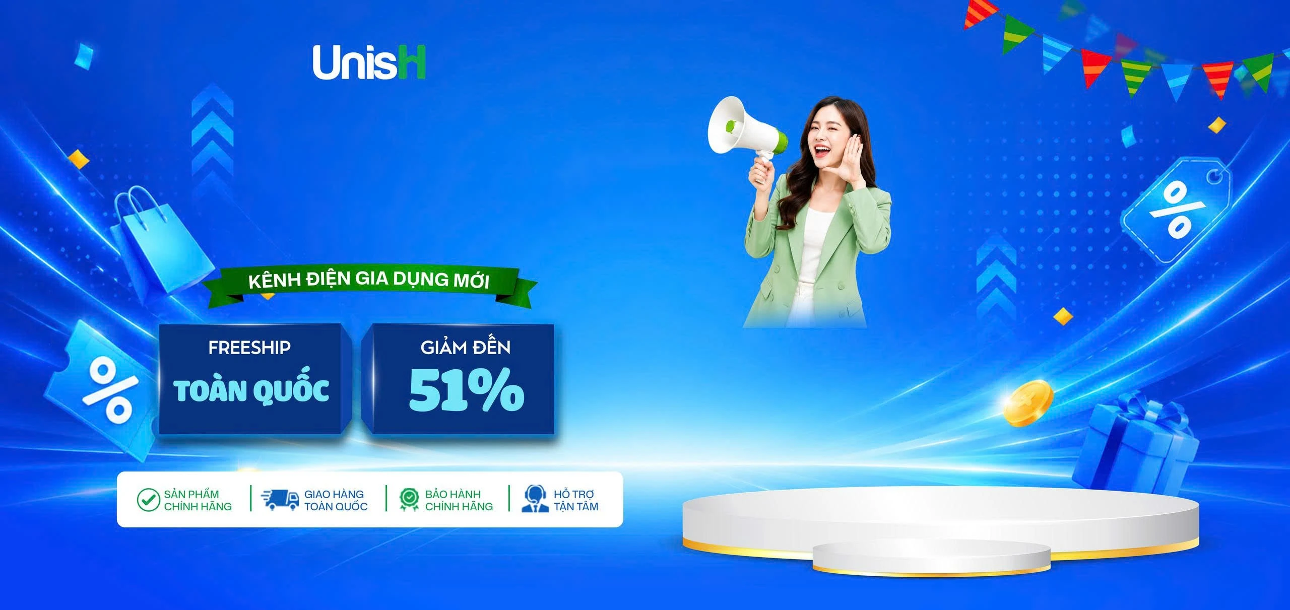 Tưng bừng khai trương UnisH - Freeship toàn quốc, giảm đến 51%